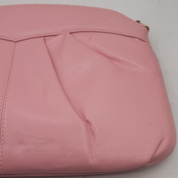 Vintage Pink Pleather Clutch Shoulder Bag Purse Sears Inside Pocket - Picture 4 of 8